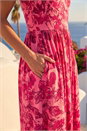 Pink Floral Print Pocket Midi Dress, Image 4 of 4