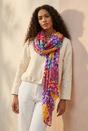 Multi Leopard Print Lightweight Cotton Scarf Pink, Image 3 of 4