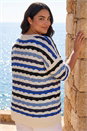Blue Curve Wave Stripe Jumper, Image 2 of 4