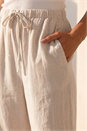 Natural  Petite Linen Blend Wide Leg Trouser, Image 4 of 4