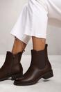 Dark Brown 'Serna' Ankle Boot With Elastic Panel, Image 1 of 4