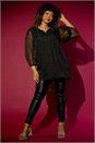 Gold Curve Tie Neck Metallic Top, Image 7 of 7