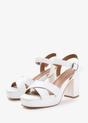 White 'Marcia' Platform Strappy Block Heels, Image 3 of 3