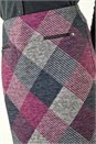 Pink Elastic Waist Check Print Pocket A Line Skirt, Image 5 of 5