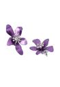 Plum AVANT-GARDE PARIS Plum Floral Stud Earrings, Image 3 of 5