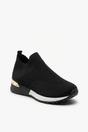 Black iKrush Black Jessi Slip On Sock Wedge Trainers, Image 5 of 8
