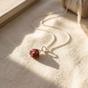 Silver Raw Pink Tourmaline October Birthstone Silver Necklace, Image 1 of 4