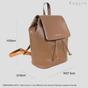Tan 'GRACE' Full Grain Leather Flap-over Backpack, Image 6 of 6