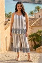 Black Curve Strappy Broderie Hem Vest, Image 5 of 5