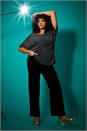 Silver Curve Twist Front Glitter Stretch Tunic Top, Image 1 of 7