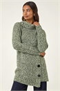 Green Roll Neck Button Detail Jumper, Image 1 of 5