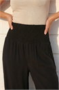 Black Shirred Wide Leg Trouser, Image 4 of 4