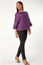 Purple Zig Zag Burnout Overlay Tunic Top, Image 2 of 5