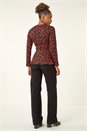 Orange Textured Crepe Tie Waist Top, Image 3 of 5