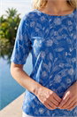 Blue Classic Floral Print Top, Image 4 of 4