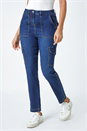 Indigo Cotton Blend Cargo Stretch Jegging, Image 4 of 5