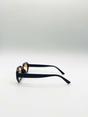 Black Oval Geomentric Sunglasses in Black Orange, Image 5 of 6