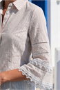 Beige Dusk Stripe Frill Blouse, Image 4 of 4
