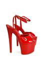 Red XY LONDON Red 'Sunshine' Strappy Peep Toe Stiletto High Heel Platform Shoes, Image 2 of 5