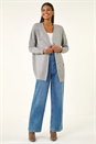 Grey Floral Embellished Knit Cardigan, Image 2 of 5