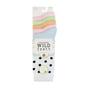 Pink Flourescent 5 Pack Ladies Jacquard Patterned Crew Socks, Image 3 of 3