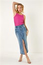 Denim Dusk Panelled Denim Skirt, Image 2 of 6