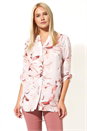 Light Pink Floral Print Roll Sleeve Shirt, Image 4 of 4