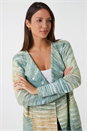 Green Ombre Longline Knitted Cardigan , Image 4 of 5