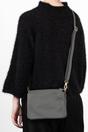 Grey Gia Metallic Italian Leather Crossbody Bag, Image 2 of 3