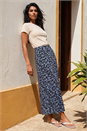 Black Flower Print Jersey Stretch Skirt, Image 2 of 4