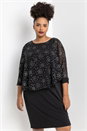 Silver Curve Foil Print Overlay Dress, Image 1 of 4