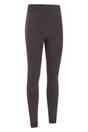 Taupe Fluffy Fleece Lined Thermal Leggings, Image 4 of 4