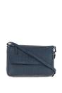 Navy Ashwood Leather Navy 'Valentina' Flap Over Croc Print Real Leather Shoulder Bag, Image 1 of 5