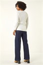 Ivory  Plain Soft Crew Neck Jumper, Image 3 of 5