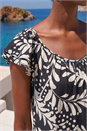 Black Petite Printed Frill Shift Dress , Image 4 of 4