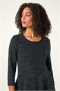 Green Glitter Hanky Hem Tunic Stretch Top           , Image 4 of 5