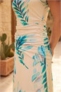 Ivory  Petite Floral Side Ruched Midi Dress , Image 4 of 4