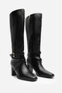 Black 'Tamsin' Knee High Boots Wrap Buckle Strap, Image 4 of 7