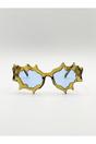 Brown Y2K Irregular Novelty Sunglasses in Brown, Image 1 of 6
