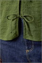 KHAKI Tie Front Woven Top, Image 5 of 5