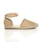 Natural AJVANI Natural Flat Ankle Strap Espadrilles Sandals, Image 2 of 5