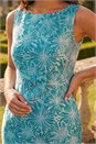 Sky Blue Jaquard Bow Front Shift Dress, Image 4 of 4
