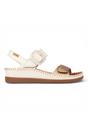 White Womens leather Summer Sandals-W8K-0555C1, Image 1 of 8