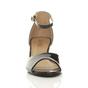 Black AJVANI Black Mid Wedge Heel Ankle Strap Sandals, Image 6 of 6