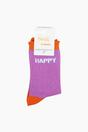 Lilac Happy Combed Cotton Glitter Socks, Image 4 of 4