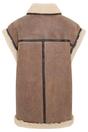 Brown Aviator Shearling Leather Gilet - Chevak, Image 4 of 7