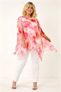 Pink Curve Watercolour Print Overlay Top, Image 2 of 5