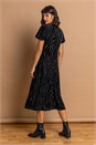 Black Zebra Print Burnout Velvet Dress, Image 2 of 5