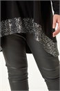 Silver Curve Sequin Hem Stretch Top, Image 5 of 5
