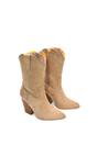 Taupe 'Astraea' Western Cowboy Calf Ankle Boots With Block Heel, Image 6 of 6